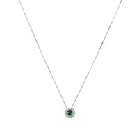 Collana Sartorello Gioielli Donna in Oro bianco Smeraldo 0.09 Ct GI-2307C-8-1-CV9-4-S-ST-N-G-SI - GI-2307C-8-1-CV9-4-S-ST-N-G-SI